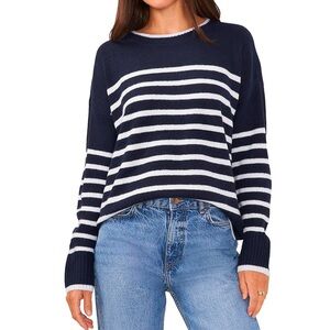 Vince Camuto navy striped sweater
